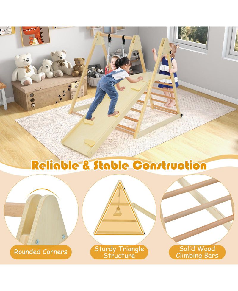 5-in-1 Foldable Adjustable-Swing Jungle Gym