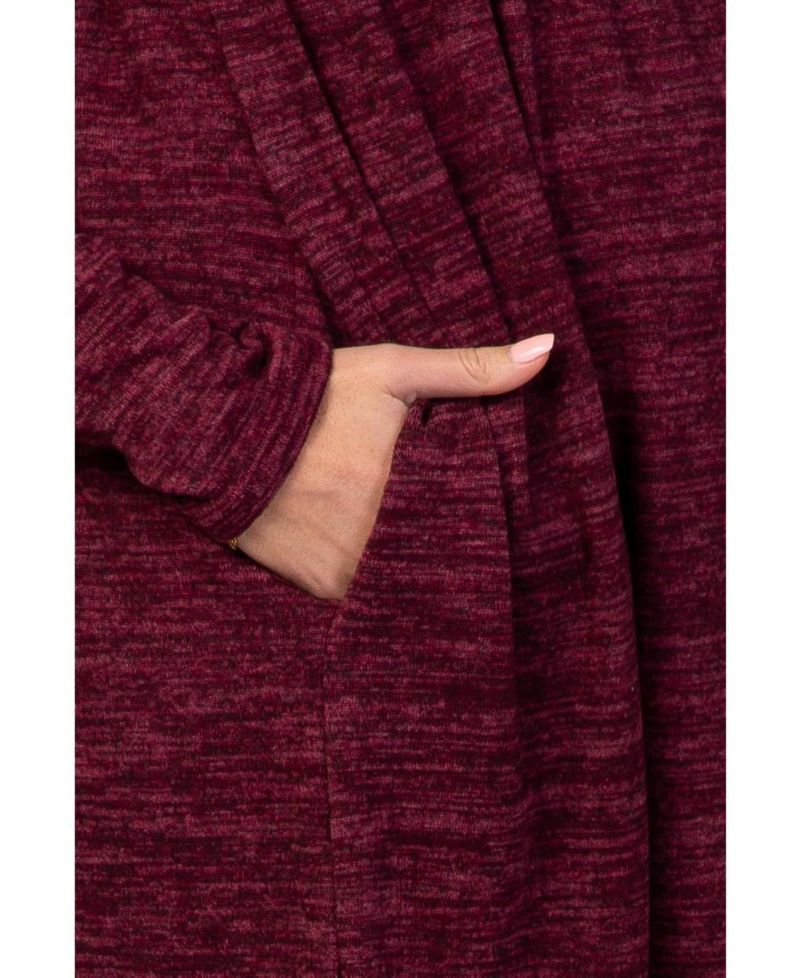 Maternity Long-Sleeve Heathered Knit Dress