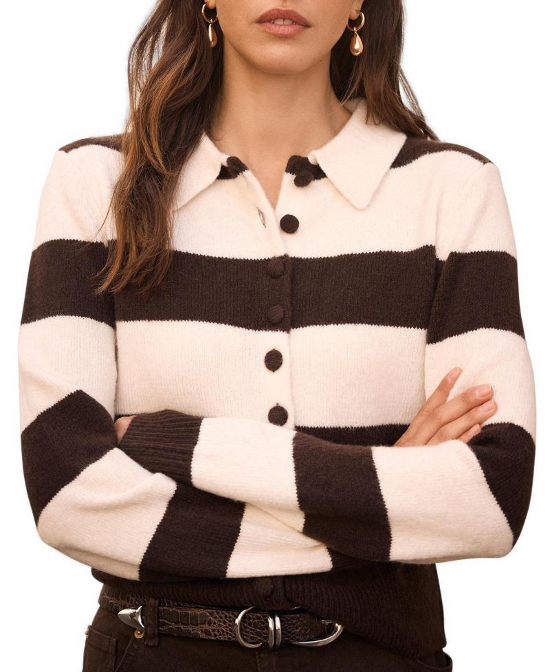 Women's Striped Knit Cardigan