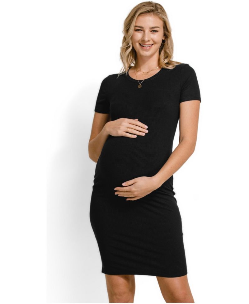 Women's Ribbed Bodycon Short Sleeve Dress
