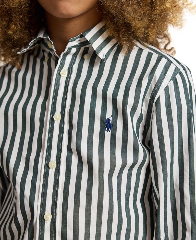 Boys' 8-20 Striped Cotton Poplin Shirt