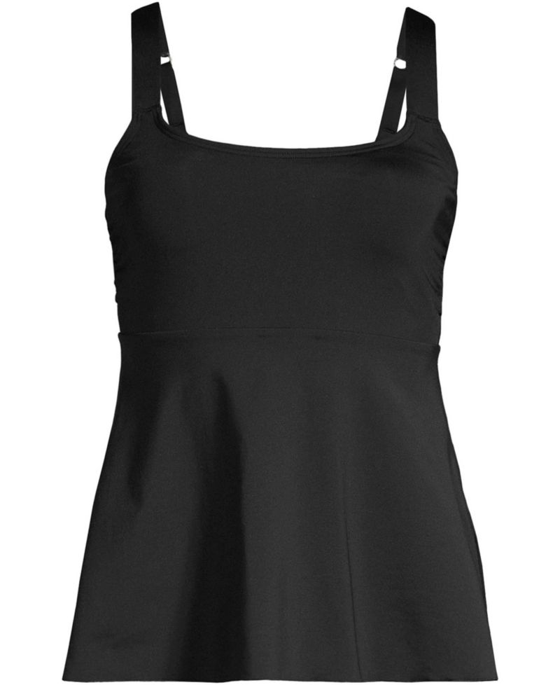Women's DD-Cup Adjustable Scoop Neck Flutter Tankini Top