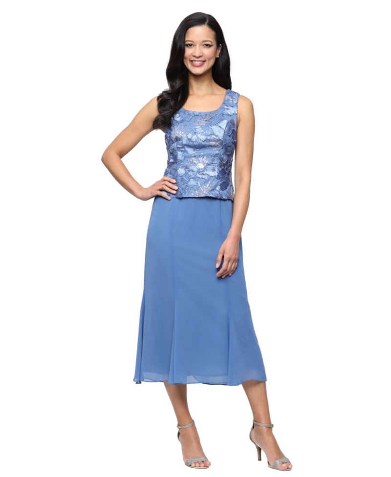 Petite Scoop Neck Dress and Soutache Open Jacket, 2-Piece Set