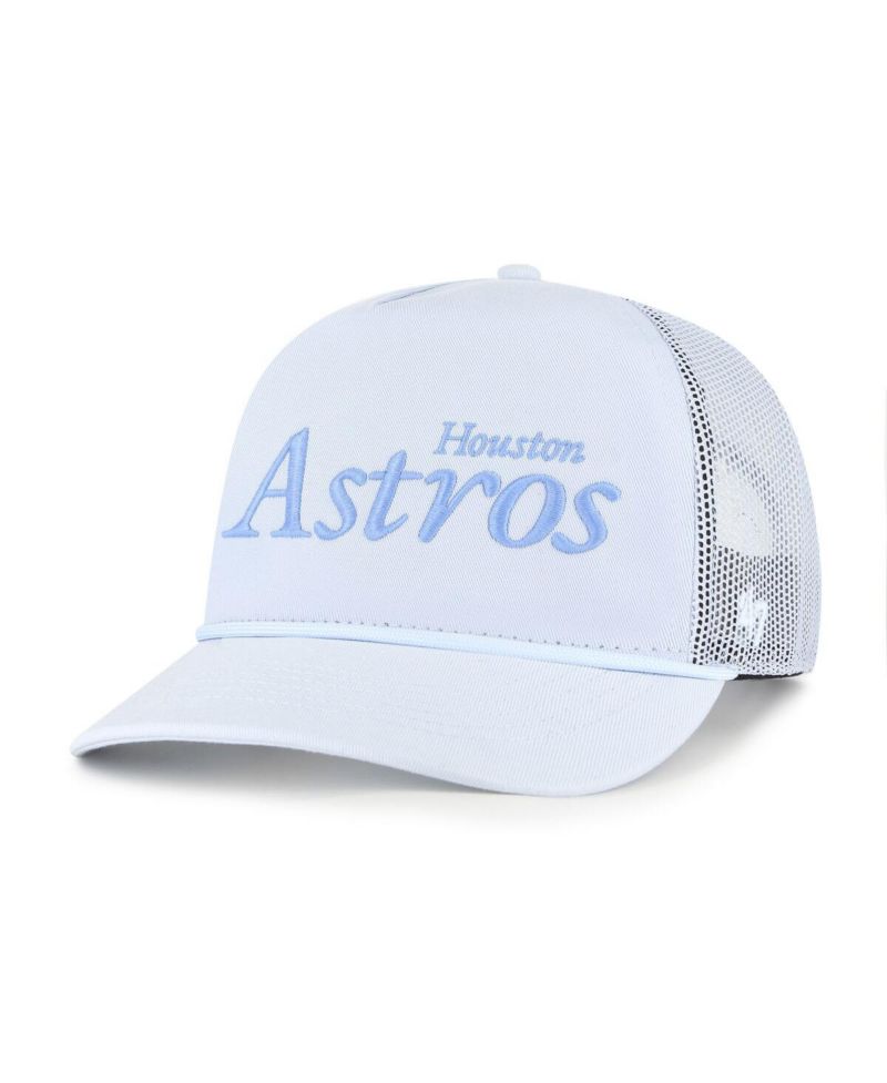 Men's Light Blue Houston Astros Foundation Script Hitch Adjustable Trucker Hat