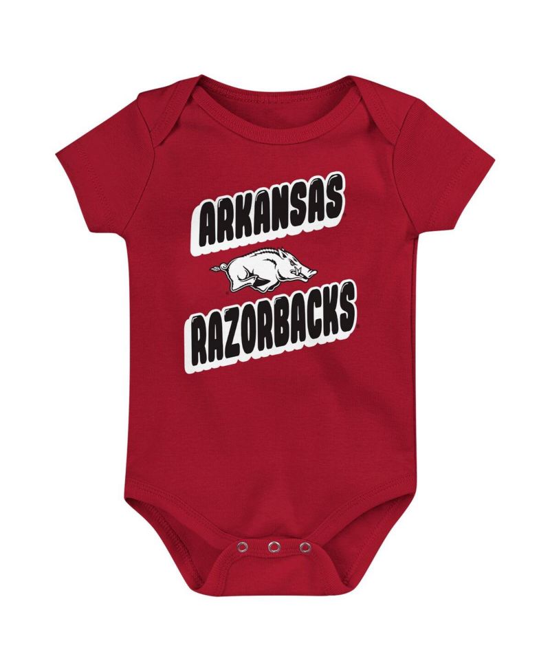 Newborn Cardinal Arkansas Razorbacks Sunday Comics Bodysuit 3-Pack