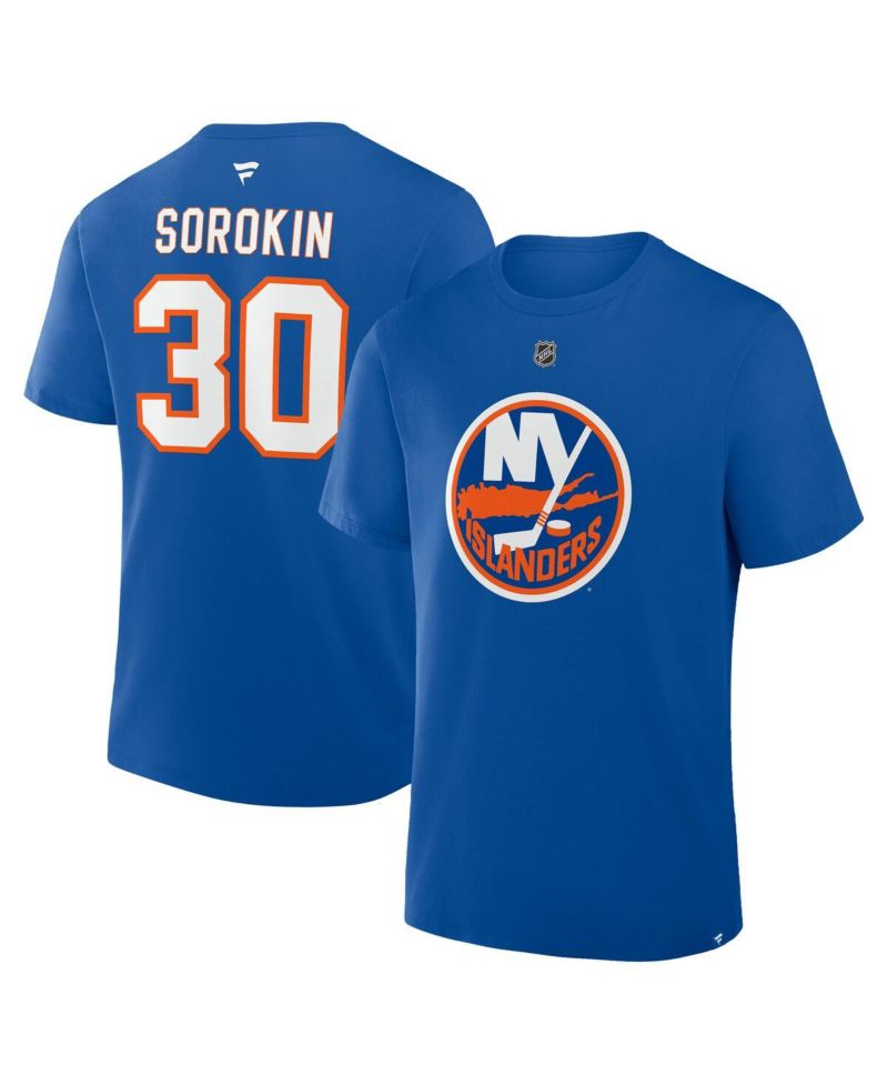 Men's Ilya Sorokin Royal New York Islanders Authentic Stack Name & Number T-Shirt