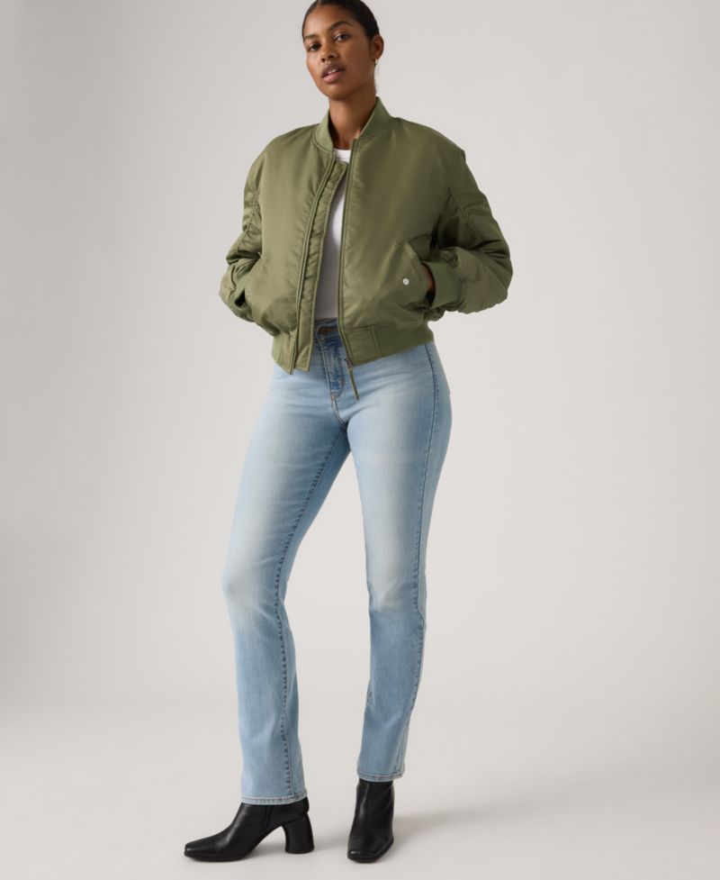 Trendy Plus Size 314 Mid-Rise Shaping Straight-Leg Jeans