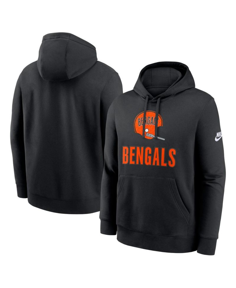 Men's Black Cincinnati Bengals Best Season Rewind Club Pullover Hoodie