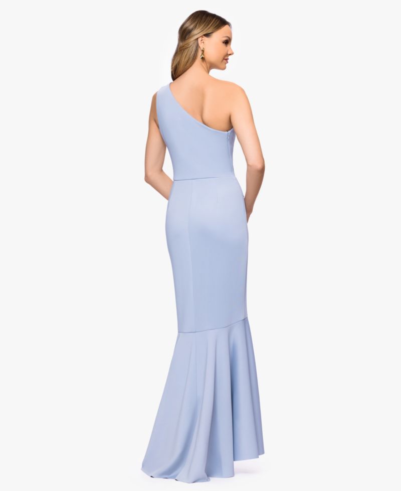 Women's One-Shoulder Ruffle Detail Gown