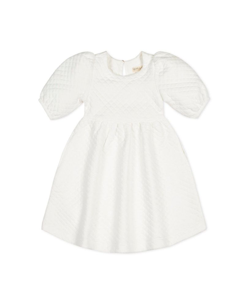 Toddler Girls Hope and Henry Quilted Puff Sleeve Dress