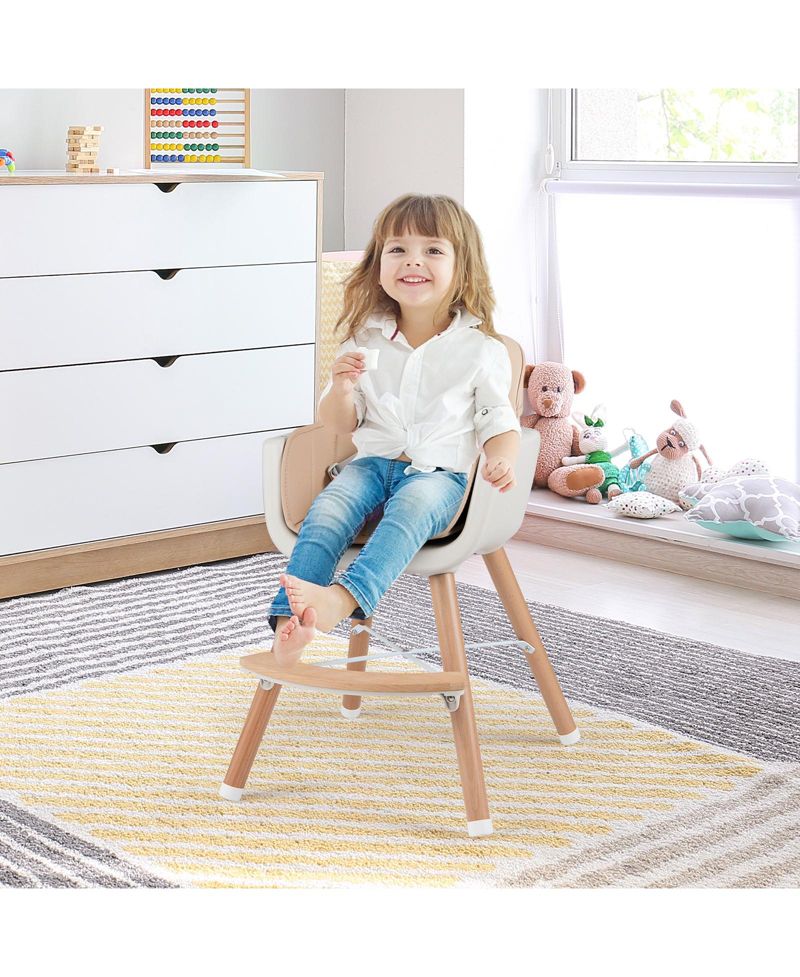 Baby 6-in-1 Convertible Wooden High Chair with Detachable Legs