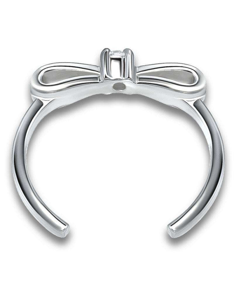 Cubic Zirconia Bow Sterling Silver Toe Ring