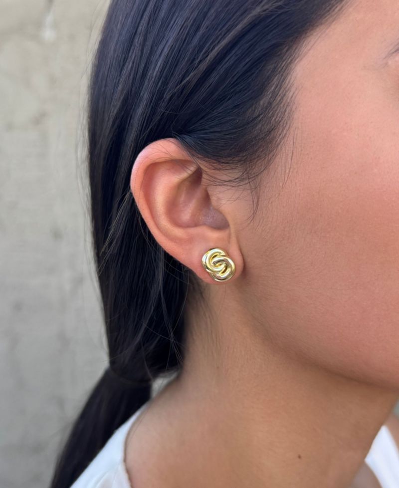Gold Knot Stud Earrings