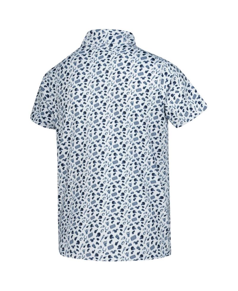 Big Boys and Girls White Notre Dame Fighting Irish Tom Allover Print Performance Polo Shirt