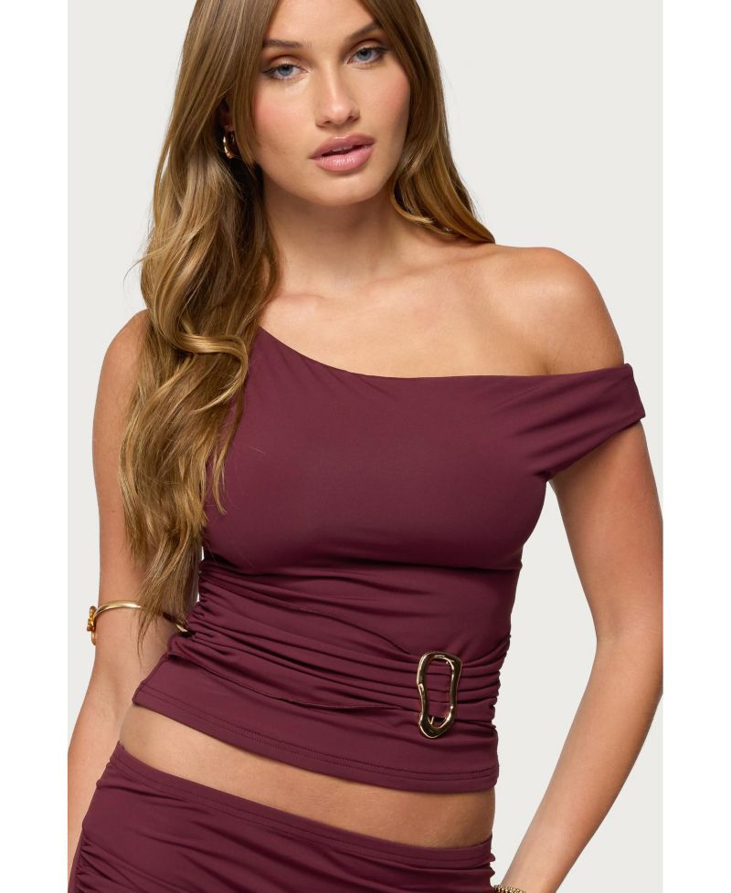 Womens Kenia Abstract Ring Off Shoulder Top