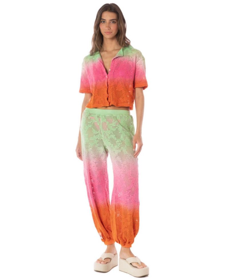 Women's Kyrie Tie-Dye Cropped 3/4-Sleeve Shirt