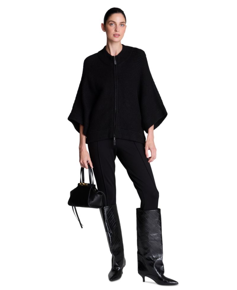 Women's Elbow Sleeve Doleman Zip-Up Cardigan