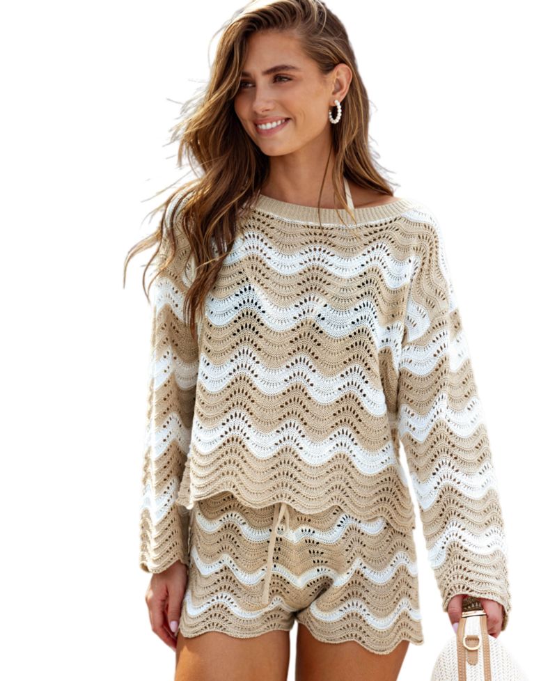 Women's Castaway Cutie Striped Cover-Up Top