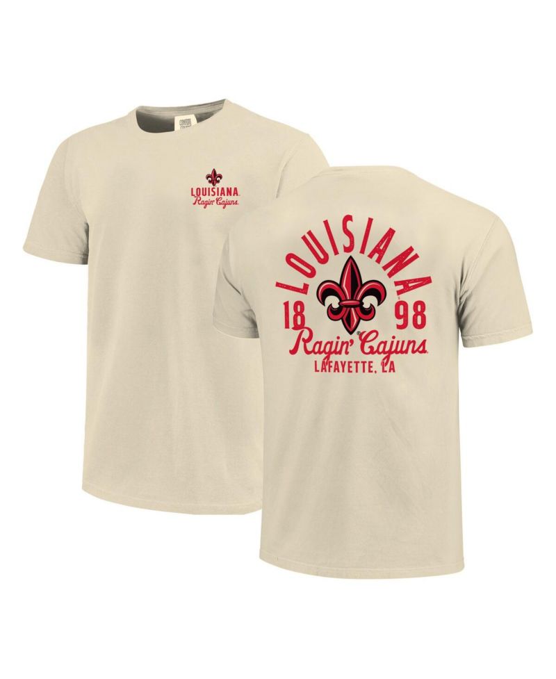 Men's Cream Louisiana Ragin' Cajuns Comfort Colors Mascot Overlay T-Shirt