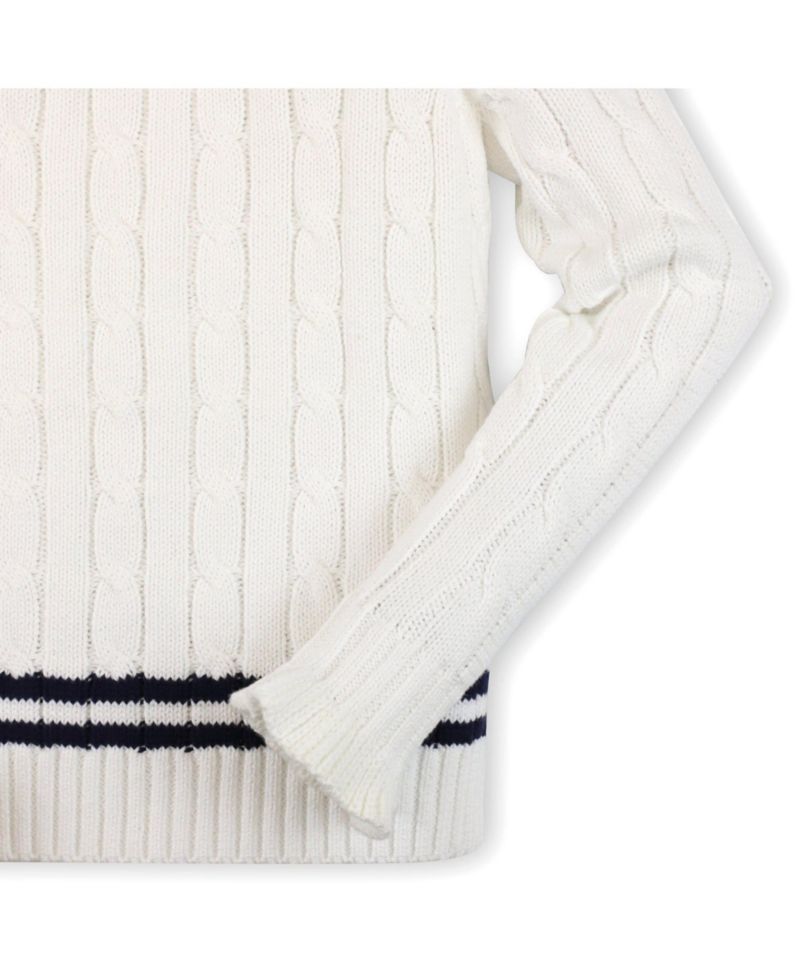 Baby Girls Hope and Henry Long Sleeve V-Neck Cricket Sweater