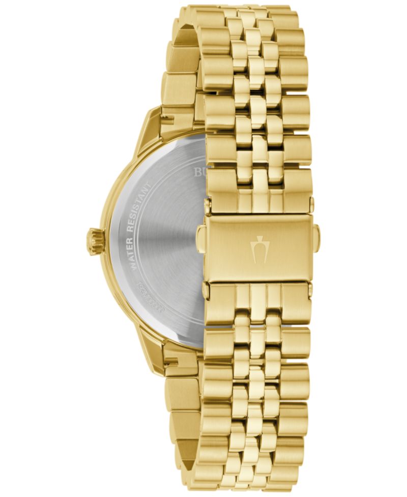Men's Classic Diamond Accent Gold-Tone Stainless Steel Bracelet Watch 41mm