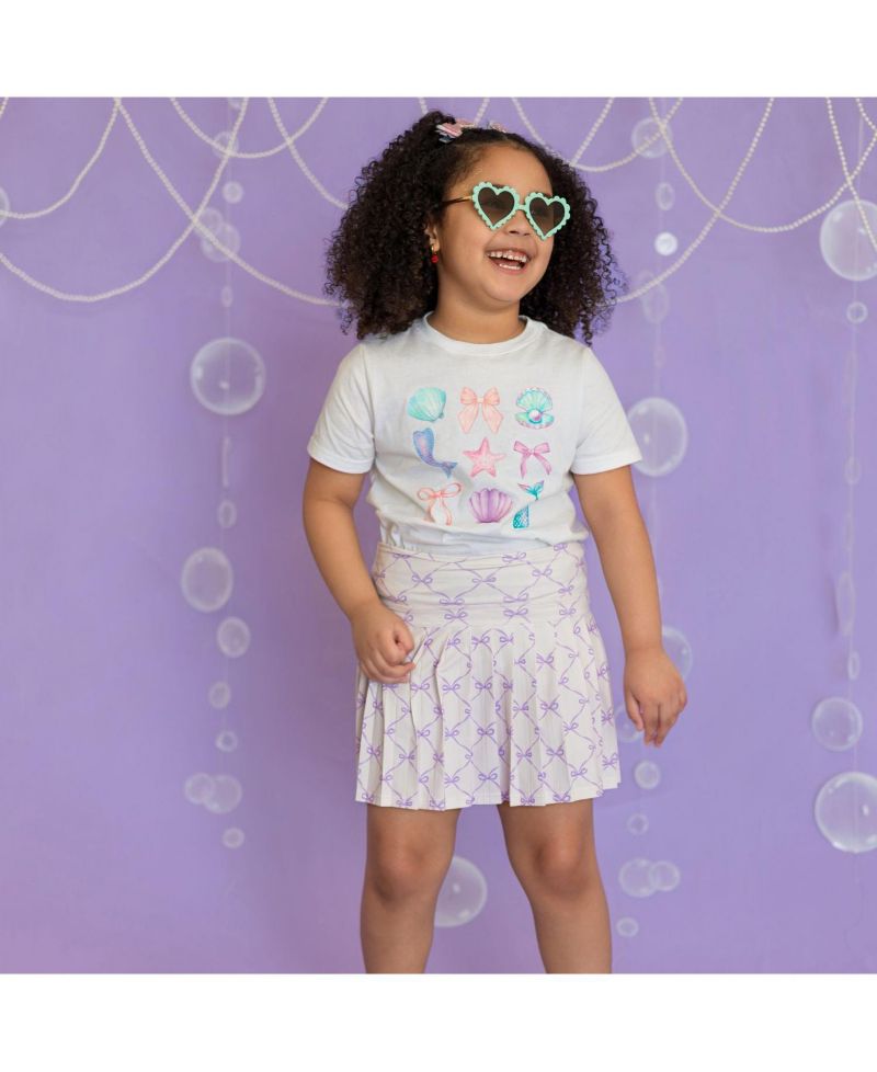 Toddler Girls Lavender Bow Trellis Athletic Skort