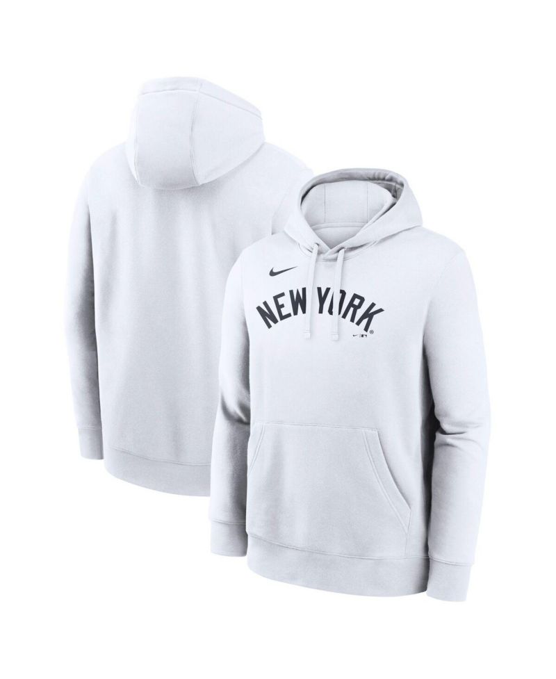 Men's White New York Yankees Dri-Fit Club Hoodie