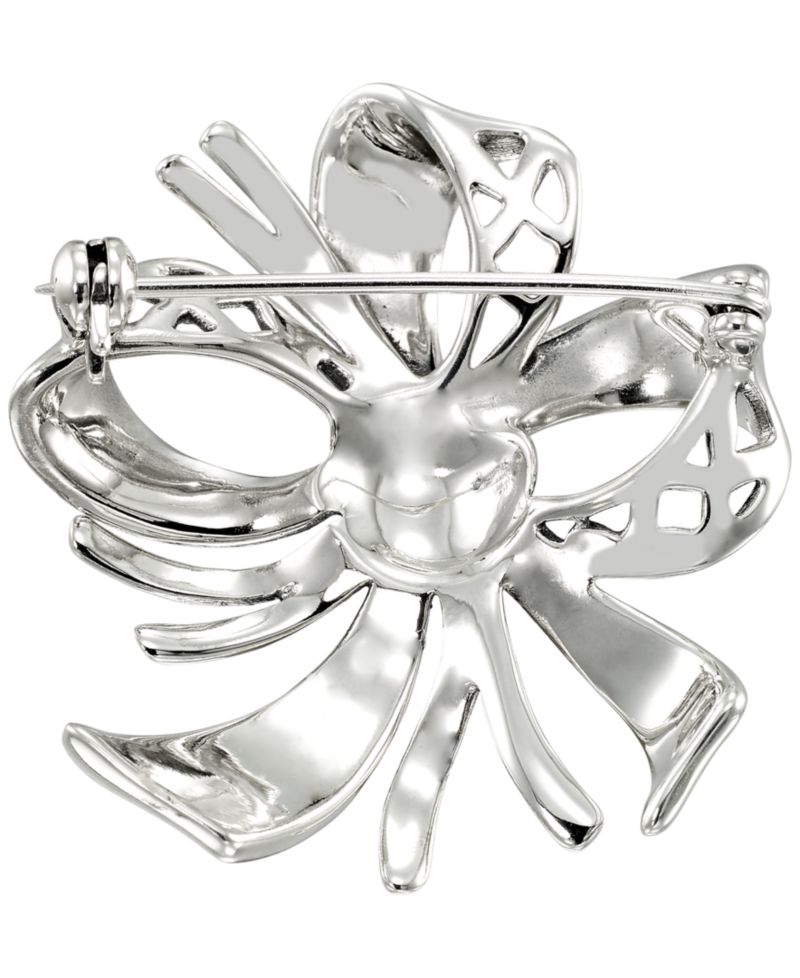 Marcasite (0.34 ct. t.w.) Bow Brooch Pin in Sterling Silver