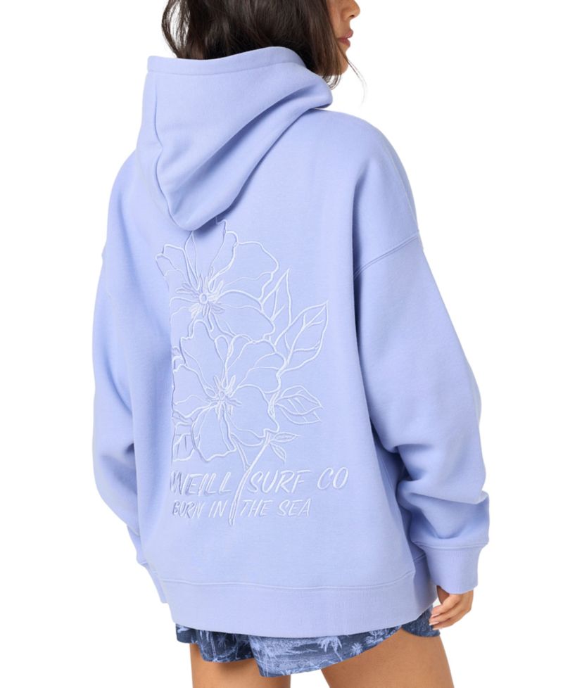 Women's Born In The Sea Oversized Embroidered Pullover Hoodie