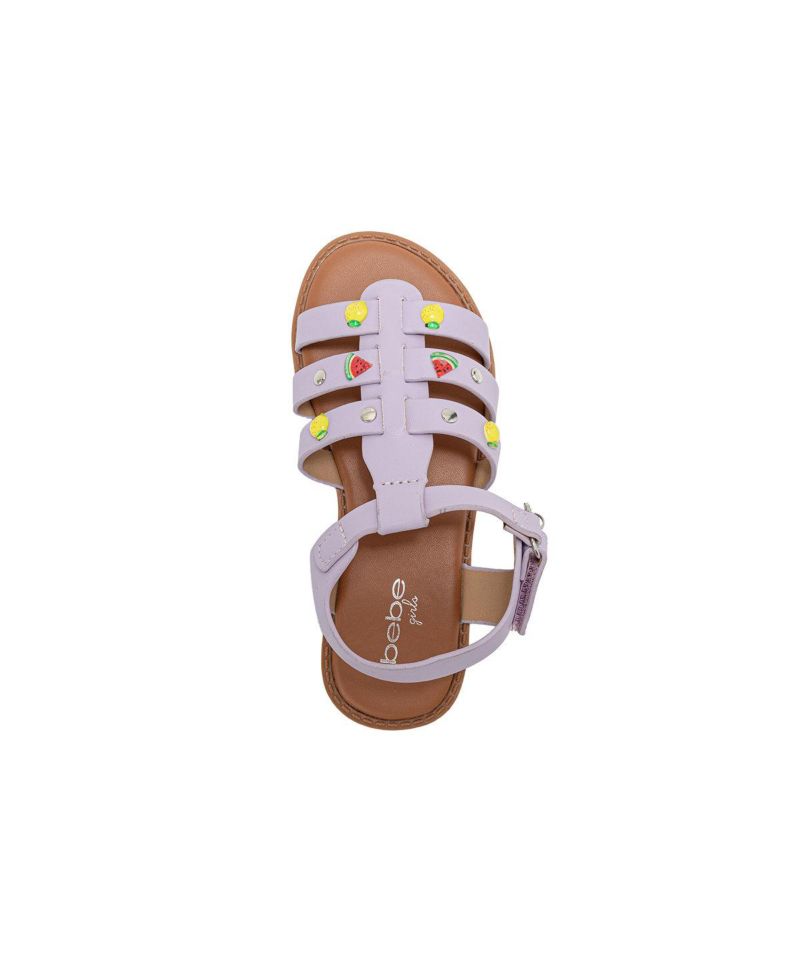 Girls Girl's Fashion Sandals – Comfy Dressy Shoes with Fruit Accents, Studs, and Hanging b Charm