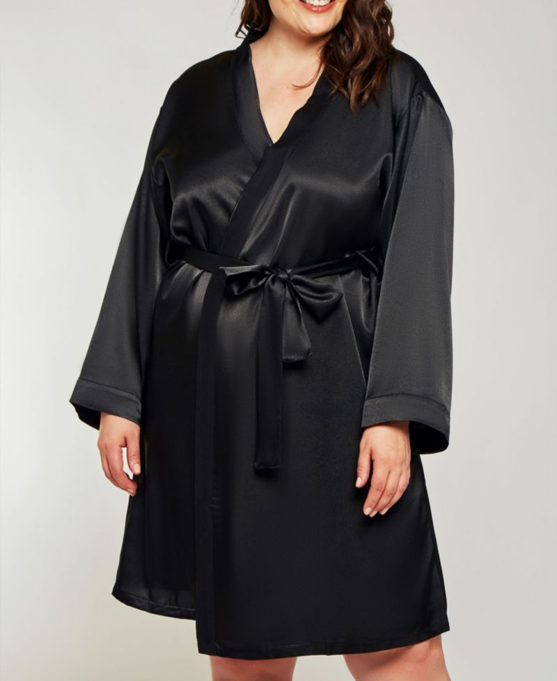 Plus Size Marina Lux Satin Robe Lingerie