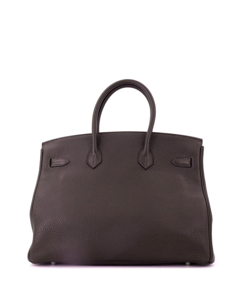 Birkin 35 Handbag Brown Togo with Palladium Hardware