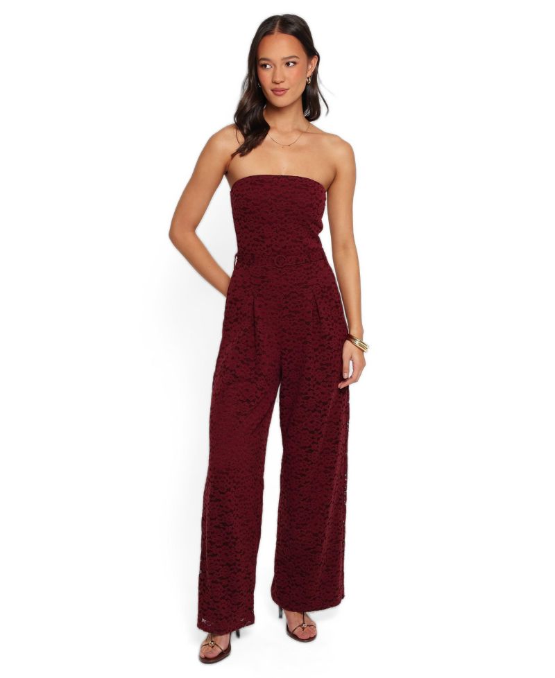 Women's Harlie Strapless Lace Wide-Leg Jumpsuit