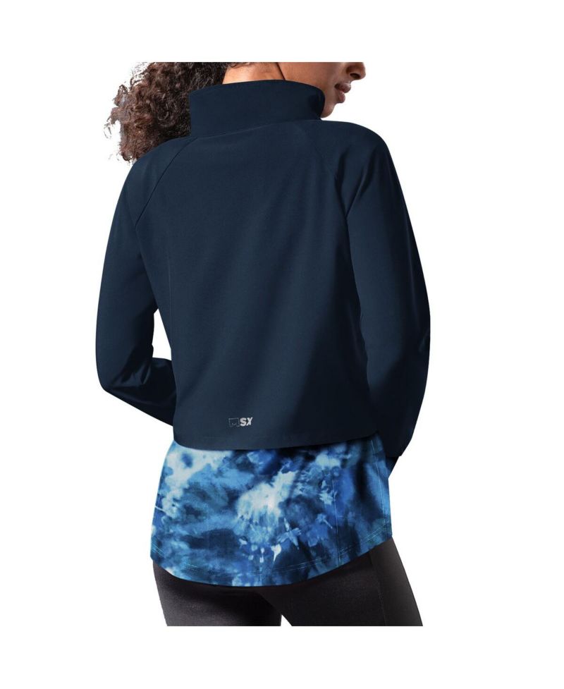 Women's Navy Buffalo Bills Grace Raglan Full-Zip Running Jacket