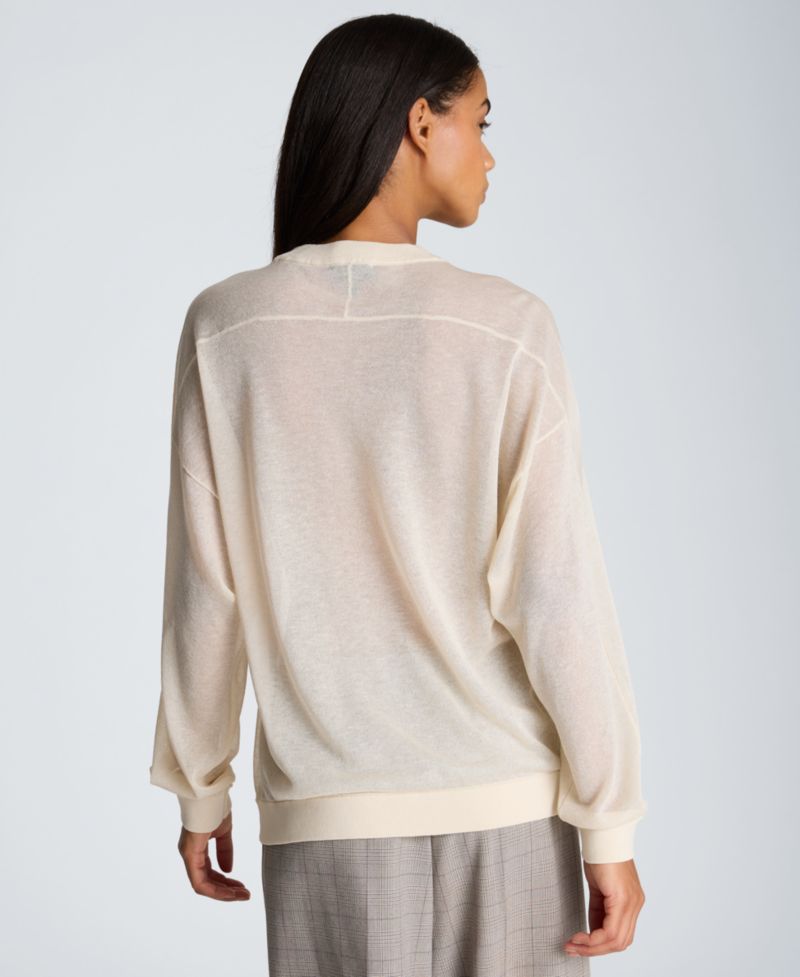 Women's Oversized-Sheer Crewneck Sweatshirt