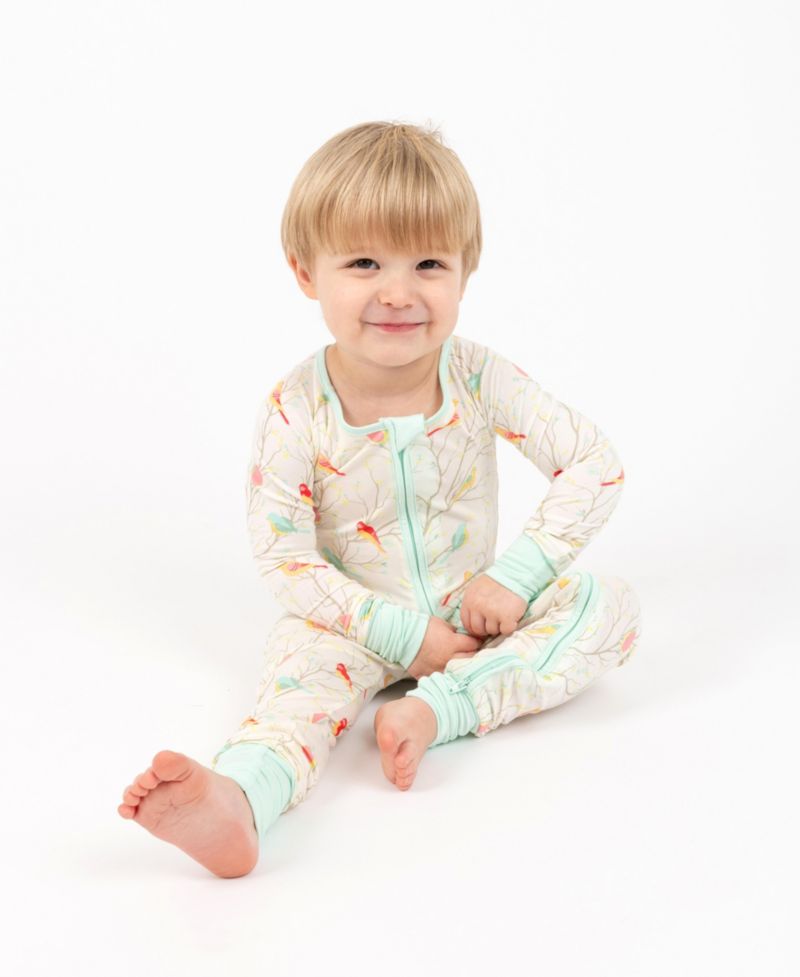 Baby Matching Family One-Piece Cooling Bamboo Viscose Footed Pajamas
