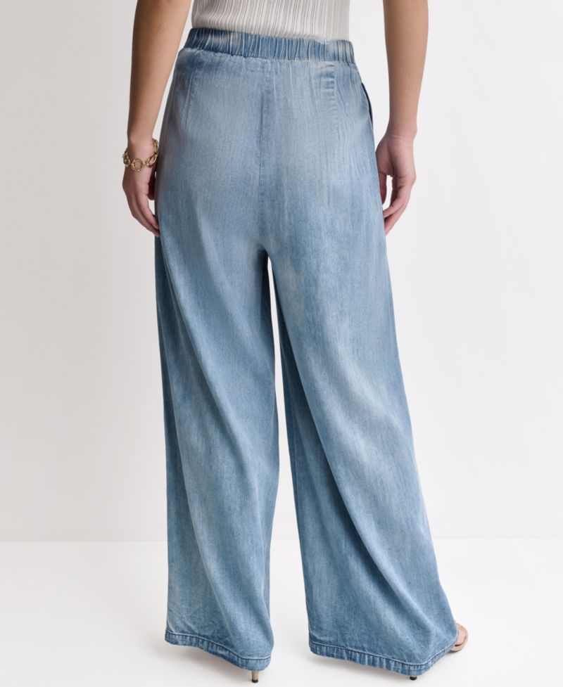 Women's High-Rise Wide-Leg Denim Pants