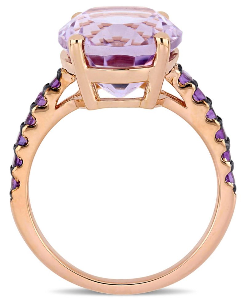 Pink Amethyst (7-7/8 ct.t.w.) Ring in 18k Rose Gold over Sterling Silver