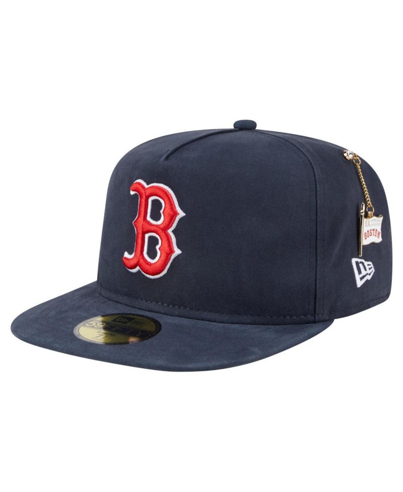 Men's Navy Boston Red Sox Championship Side Flag A-Frame 59FIFTY Fitted Hat