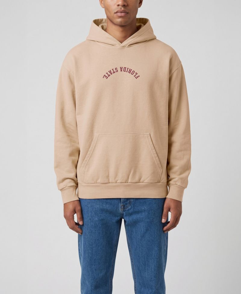 Men's Tan Florida State Seminoles Upside Down Embroidered Vintage Heavyweight Hoodie