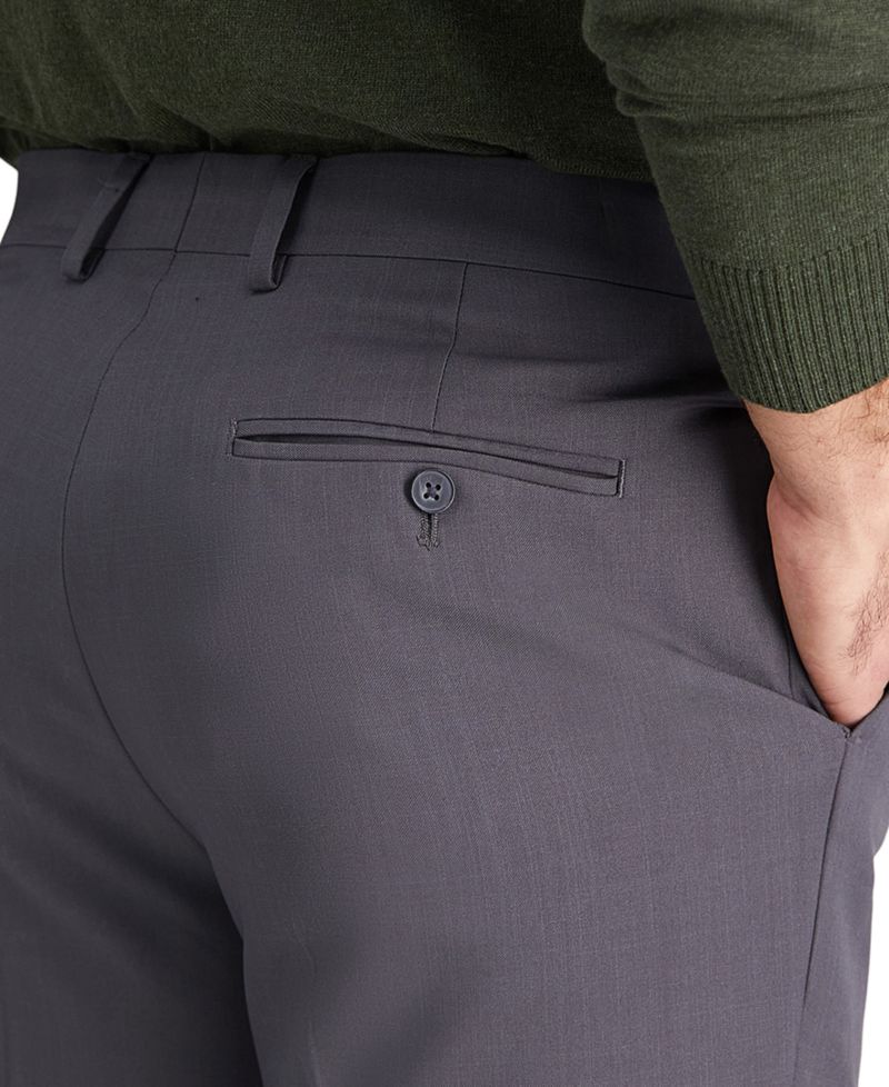 Men's Premium Comfort Slim-Fit Performance Stretch Flat-Front Dress Pants