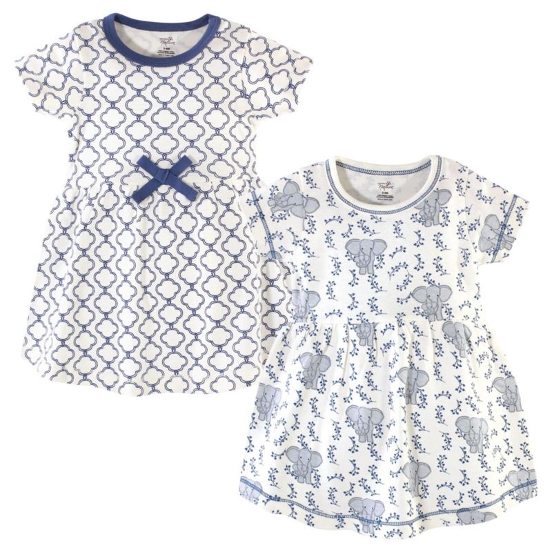 Baby Girls Natural Cotton Dress Duo Short and Long Sleeve Styles