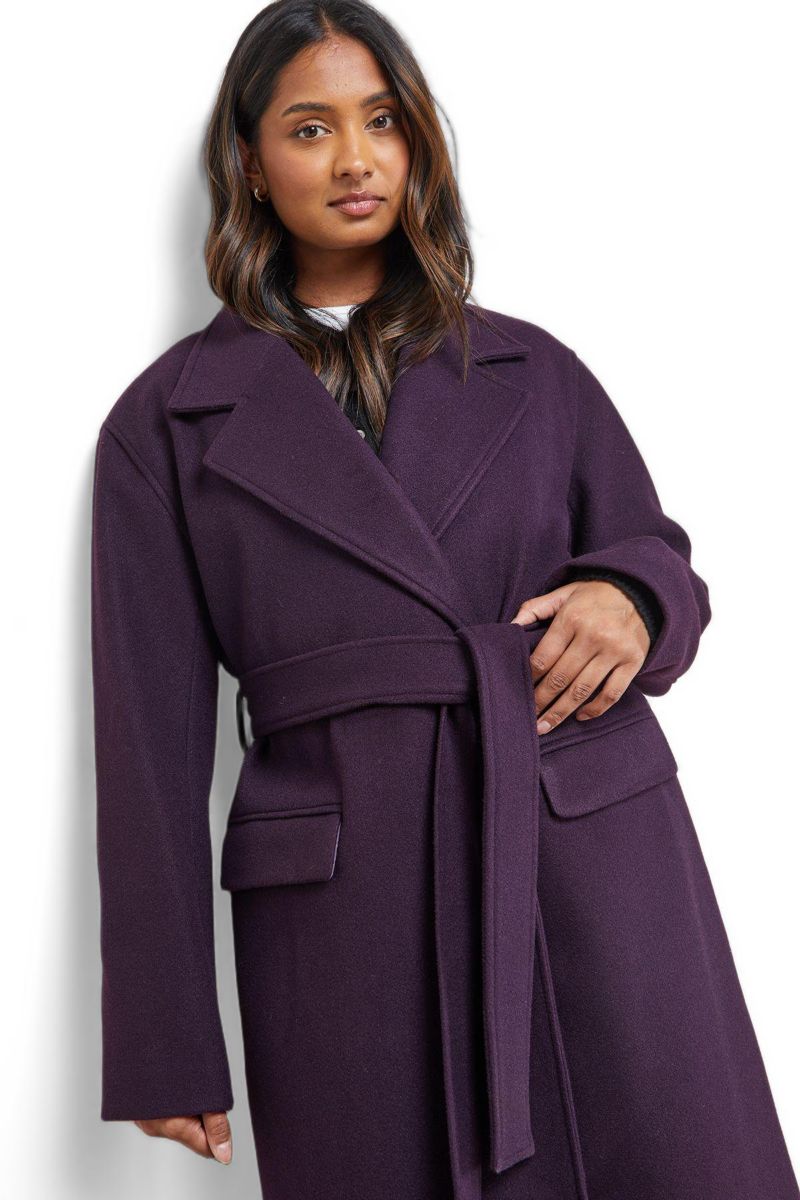 Women's Tie Belt Detail Midi Coat