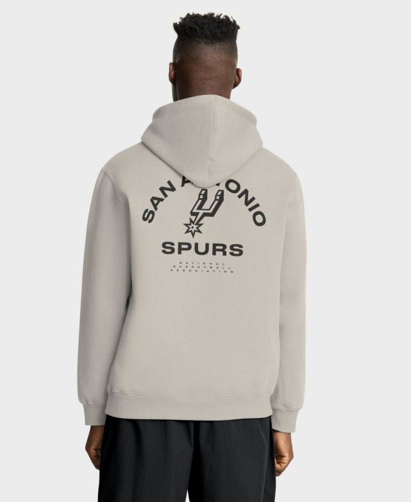 Men's Off White San Antonio Spurs Crossover Collection Blocked Shot Premium Pullover Hoodie