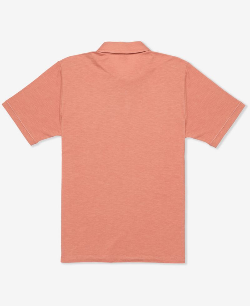 Men's Printed Stripe Slub Short Sleeve Polo Shirt