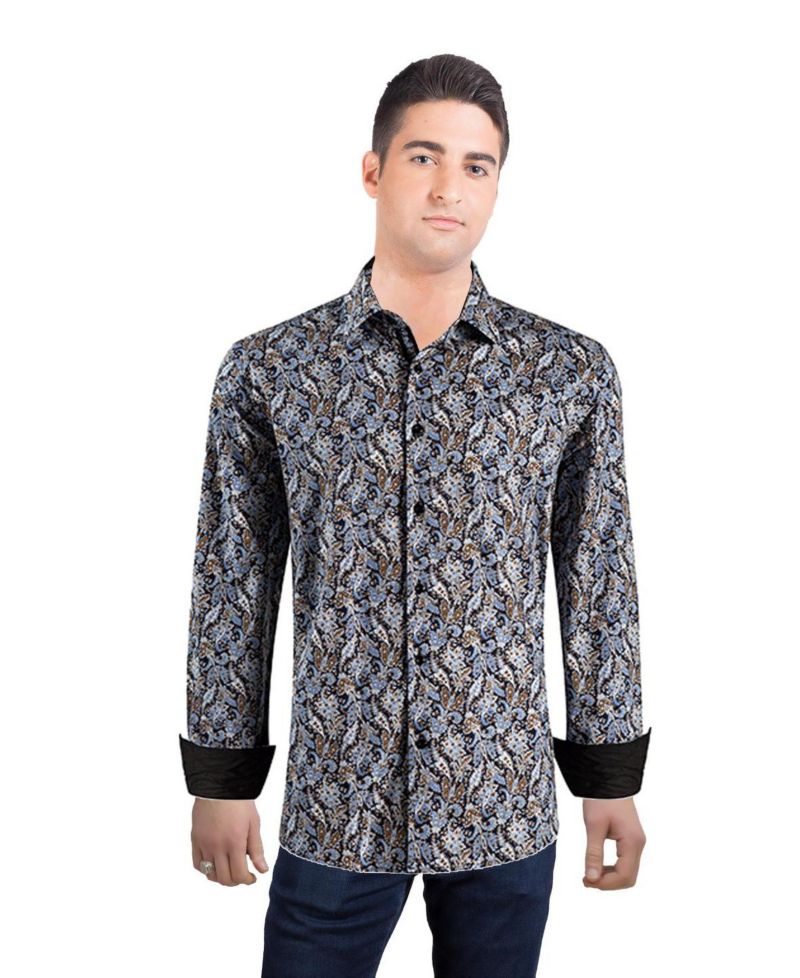 Men's Slim Fit Paisley Sport Button-Down Shirt