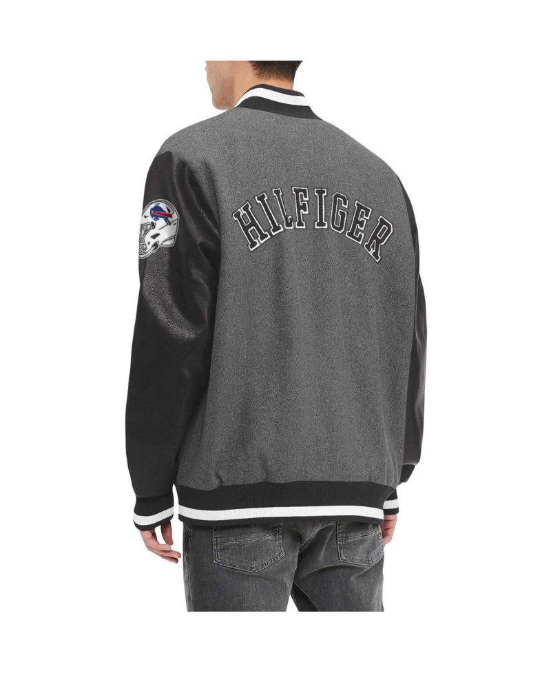 Men's Heather Gray Buffalo Bills Gunner Full-Zip Varsity Jacket