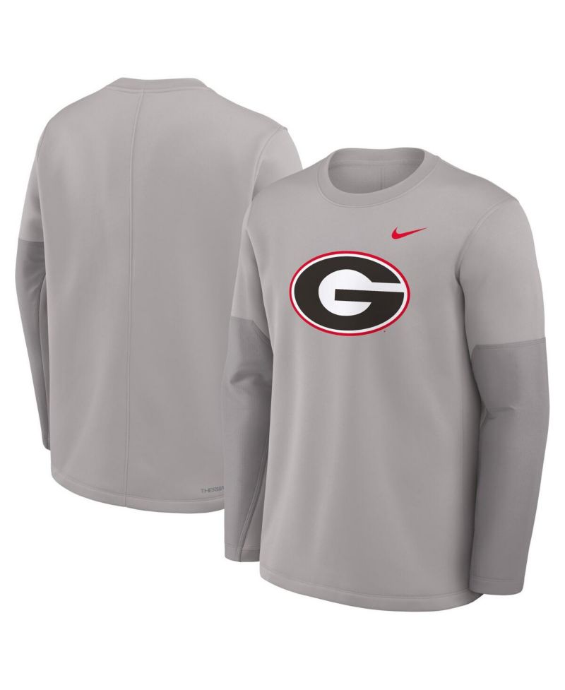 Men's Gray Georgia Bulldogs 2025 Sideline Coach Performance Long Sleeve T-Shirt