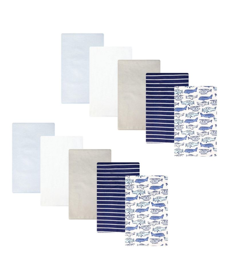 Boy Cotton Poly Flannel Burp Cloths, Born To Fly