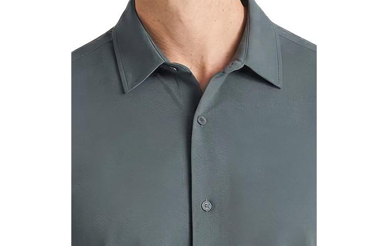 Men's Office-Leisure Collection Button Front Seamless Short Sleeve Shirt